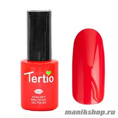086 Гель лак Tertio 10мл Томатно-красный без блесток и перламутра, плотный