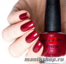 642 Sophin GelLac Гель-лак для ногтей без лампы 12мл  base&amp;color 2 в 1 (Насыщенный красный с красными блестками)