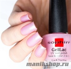 648 Sophin GelLac Гель-лак для ногтей без лампы 12мл  base&amp;color 2 в 1 (Светло-розовый с микроблеском)