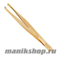 231 Mertz Пинцет 212 G золото (скошенный) 8см