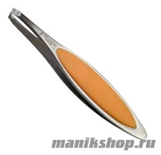 7248 Mertz Пинцет 237-с мягкой оранжевой ручкой 9,5см