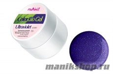 0996 RuNail Цветной биогель Ультрафиолет, Ultraviolet 7,5гр с блестками