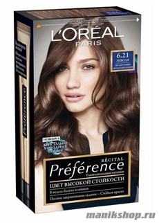 Стойкая краска для волос L'Oreal Paris Preference, тон 6.21 Сен Жермен