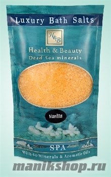 43311/264 Health&amp;Beauty Соль для ванн №5 Мертвого моря Ваниль ЖЕЛТАЯ 500гр пакет