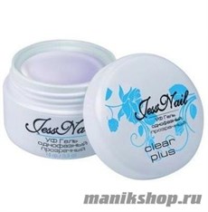 5096 JessNail Гель однофазный clear plus 15гр Прозрачный (белая банка)