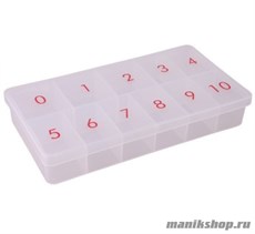 Бокс для типсов на 550 шт ПРОЗРАЧНЫЙ (удобно хранить дизайн) 20*11*3,5см