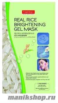 587802 Purederm Маска 2в1 (маска гелевая Рисовая 1шт+ сыворотка Рисовая)