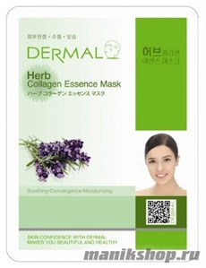 850361 Dermal 013 Маска для лица Коллаген+ Лечебные травы 1шт успокаивающая