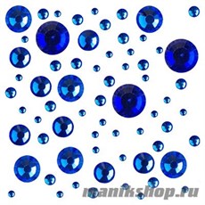 Д015-13-02 Irisk Стразы цветные микс размеров в баночке №02 SAPPHIRE