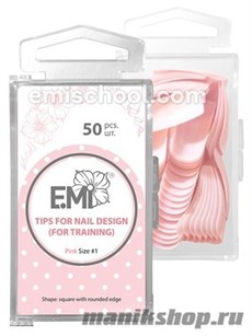 E.MI Типсы для ногтей  розовые 50шт