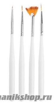 К337-04-01 Irisk Набор кистей для дизайна 4предмета БЕЛЫЙ