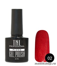 №02 TNL Гель-лак "Plush эффект" 10мл Красный