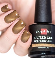 0711 Sophin UV/LED Гель-лак "Кошачий глаз" 12мл CAT EYE GOLD Золотой