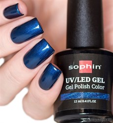 0716 Sophin UV/LED Гель-лак SAPPHIRE 12мл Темно-синий, шиммерный