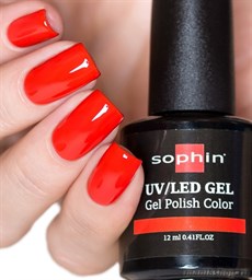 0717 Sophin UV/LED Гель-лак CORAL RED 12мл Коралловый, желейный