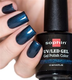 0735 Sophin UV/LED Гель-лак COSMIC BLUE 12мл Темно-синий, с большим количеством синего шиммера