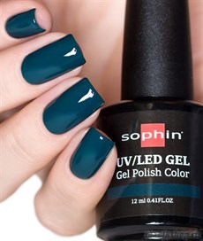 0736 Sophin UV/LED Гель-лак DARK EMERALD 12мл Сине-зеленый, кремовой текстуры