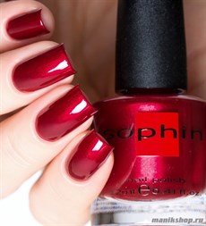 № 198 Sophin Лак для ногтей 12мл (Винно-малиновый, перламутровый, плотный)