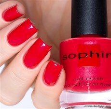 № 253 Sophin Лак для ногтей 12мл (Красный, с легкой рыжиной, с еле заметным микроперламутром)