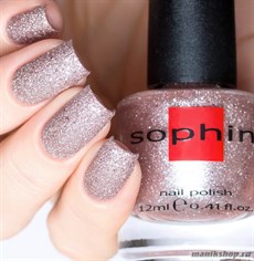 № 265 Sophin Лак для ногтей 12мл (Бежевый, с серебряными блестками, текстура  жидкий песок )