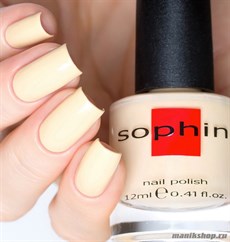 № 345 Sophin Лак для ногтей 12мл (Кремово-жёлтый, без блесток и перламутра, плотный)