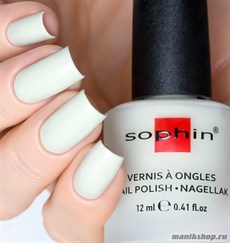 355 Sophin Лак для ногтей 12мл Matte Пастельный светло-зеленый, без перламутра, матовый, плотный