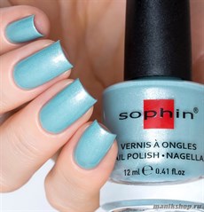 363 Sophin Лак для ногтей 12мл Azure Glow Приглушенно-бирюзовый, с микроблесками, плотный