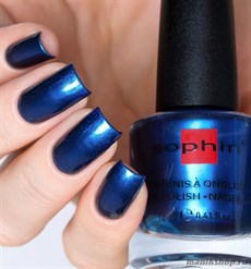 366 Sophin Лак для ногтей 12мл Mysterious Midnight Темно-синий, с микроперламутром, плотный