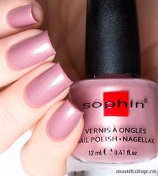 № 95 Sophin Лак для ногтей 12мл (Пепельно-розовый с золотыми микроблестками, полупрозрачный)