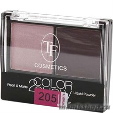 05508 Триумф TF Тени для век двойные Color Show 205 чайная роза+ бархатно-сливовый