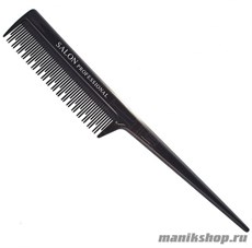 Salon Расчёска серии "Salon Professional" 350-314 черная, пластиковая, для начеса, с пластиковым хвостиком, L 200мм