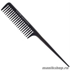 Salon Расчёска серии "Salon Professional" 350-330 черная, пластиковая, с пластиковым хвостиком, L 220мм