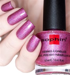 377 Sophin Лак для ногтей 12мл Crystal Fuchsia Розовый линейный голографик