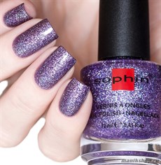 380 Sophin Лак для ногтей 12мл Alluring Amethyst Фиолетовый рассеянный голографик