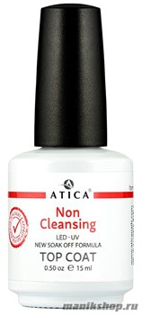 Atica TOP GEL Non Cleansing Верхнее покрытие, закрепитель 15мл БЕЗ липкого слоя