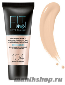 73346 Maybelline Тональный крем  FIT ME тон 104 ванильно-бежевый