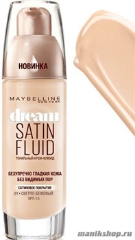 Maybelline Тональный крем DREAM SATIN FLUID тон 01 светло-бежевый