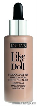 81151 Pupa  050036 030  Тональный крем "Like a Doll Make Up Fluid Nude Look" тон 30 Натуральный бежевый