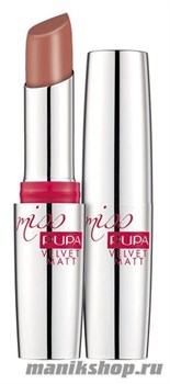 Pupa 020013 101 Помада для губ "Miss Pupa Velvet Mat" тон 101 телесный розовый