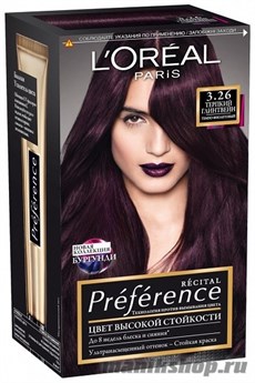 Стойкая краска для волос L'Oreal Paris Preference, тон 3.26 Терпкий глинтвейн