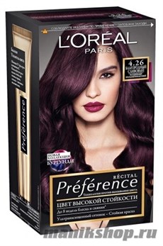 Стойкая краска для волос L'Oreal Paris Preference, тон 4.26 Благородный сливовый