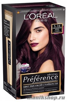 Стойкая краска для волос L'Oreal Paris Preference, тон 5.26 Изысканный бордо