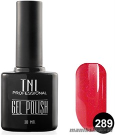 Цветной гель-лак TNL №289 Оранжево-красный с блестками 10мл