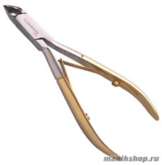 5618 Solinberg Кусачки для кутикулы 222-113 золотые, двойная пружина, лезвия 6мм