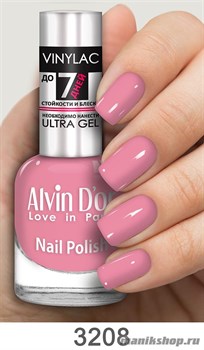 3208/00997 Alvin D'or Vinylac ADN-32 Лак для ногтей 3208 матовый розовый 15мл