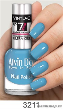 3211/00881 Alvin D'or Vinylac ADN-32 Лак для ногтей 3211 матовый голубой 15мл
