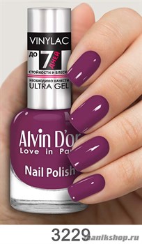 3229/00959 Alvin D'or Vinylac ADN-32 Лак для ногтей 3229 матовый ежевичный 15мл