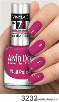 3232/01024 Alvin D'or Vinylac ADN-32 Лак для ногтей 3232 матовый малиновый сок 15мл