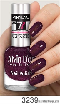 3239/00928 Alvin D'or Vinylac ADN-32 Лак для ногтей 3239 красно-коричн.мерцающ.15мл