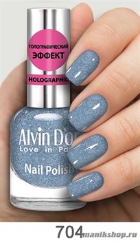 704/62074 Alvin D'or ADN-07 Лак для ногтей Голографик 704 серебрянная россыпь 15мл
